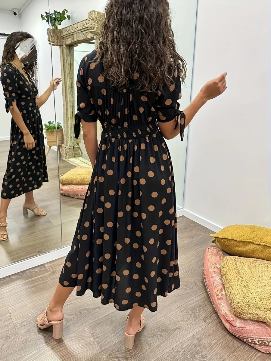 Martha | Vintage - Inspired Polka Dot Midi Dress - Benjamin New York