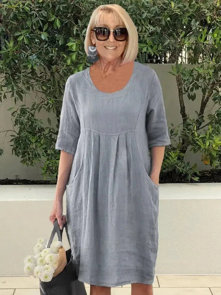 Martha | Laid - Back Pleated Pocket Dress - Benjamin New York