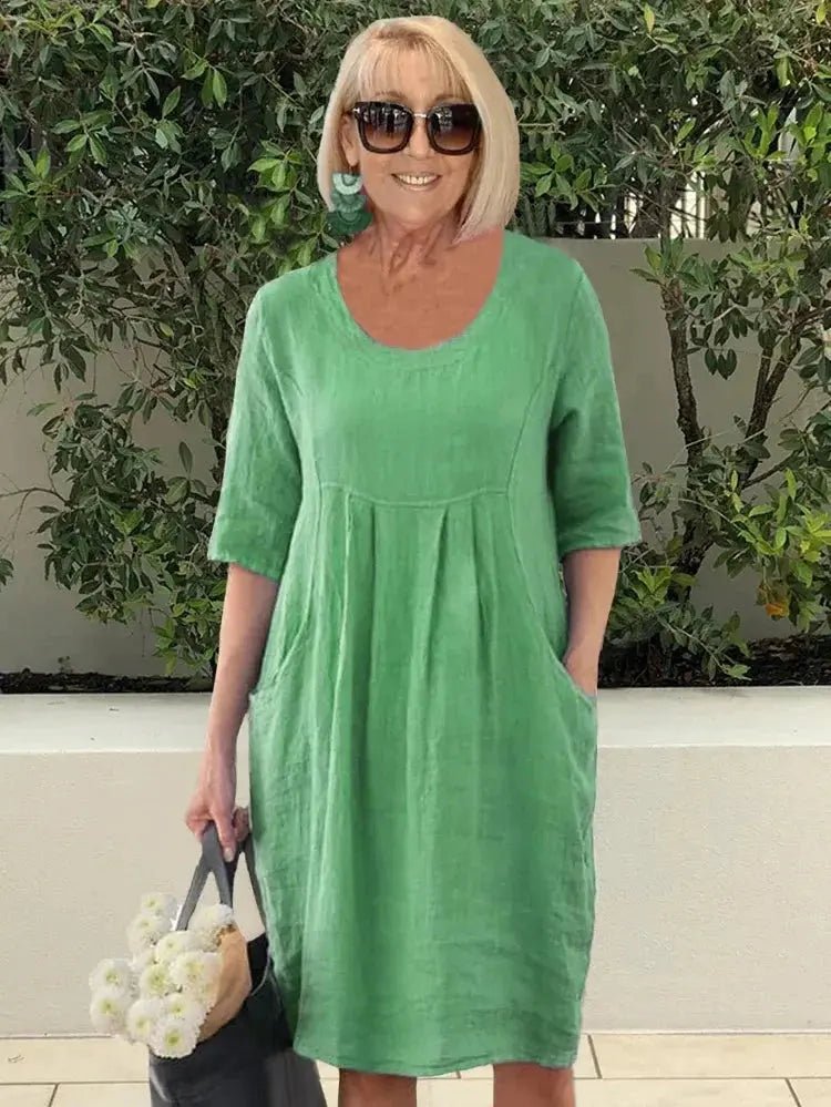 Martha | Laid - Back Pleated Pocket Dress - Benjamin New York
