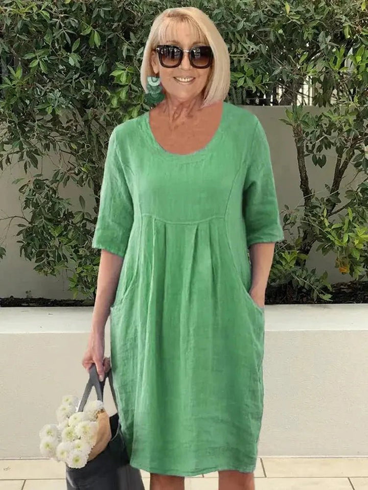 Martha | Laid - Back Pleated Pocket Dress - Benjamin New York