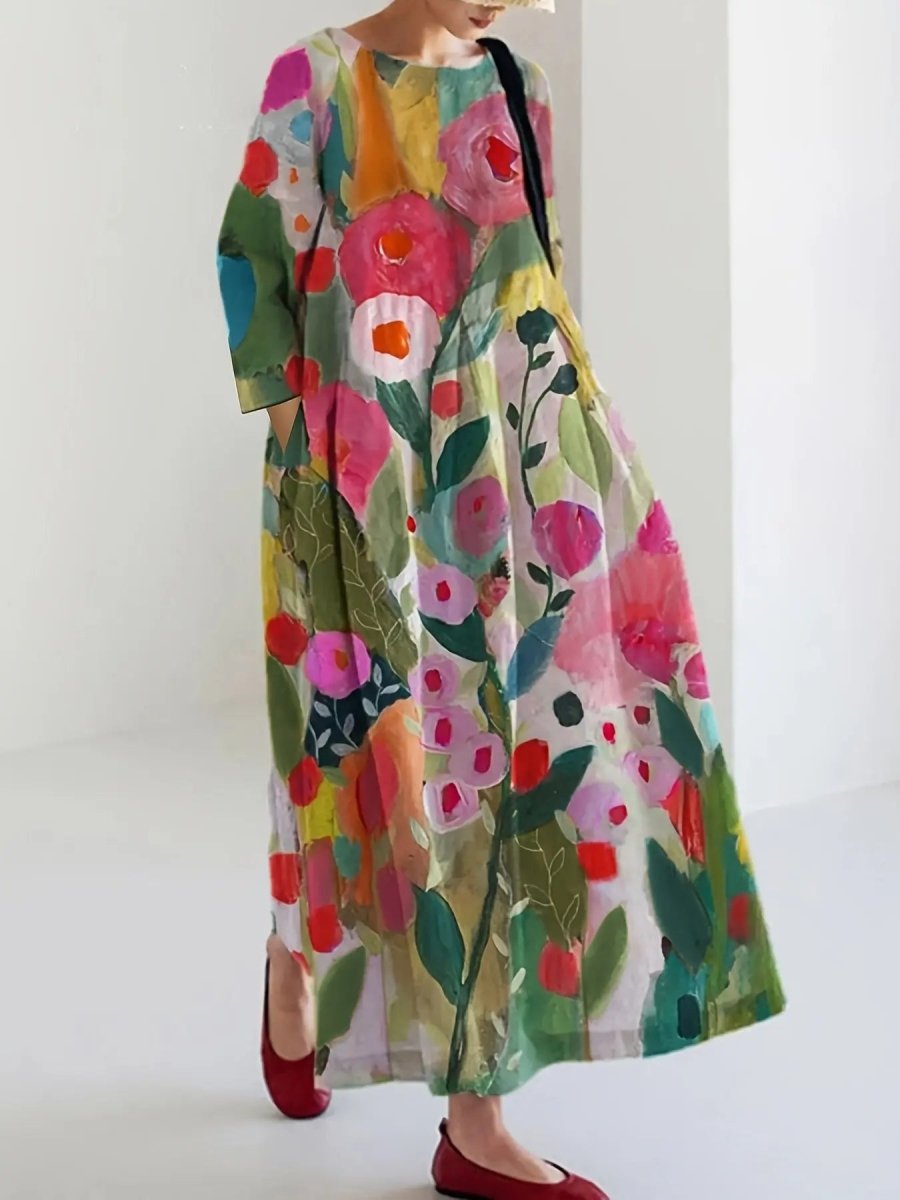 Rosemarie | Painterly Floral Maxi Dress - Benjamin New York