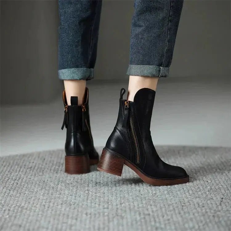 Chloe™ | Harper Leather Ankle Boots - Benjamin New York