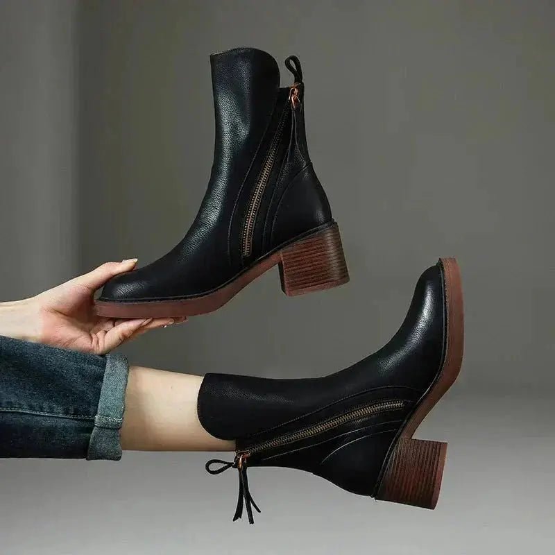 Chloe™ | Harper Leather Ankle Boots - Benjamin New York