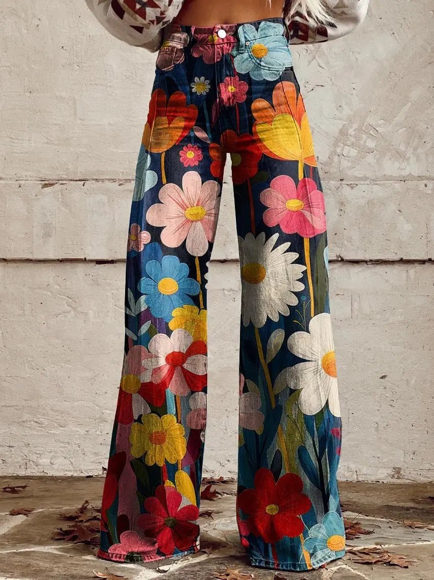 Poppy | Retro Garden Wide - Leg Pants - Benjamin New York