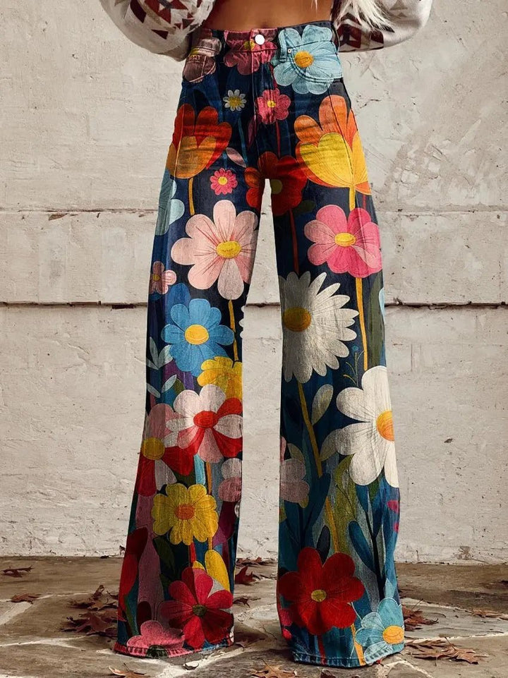 Poppy | Retro Garden Wide - Leg Pants - Benjamin New York