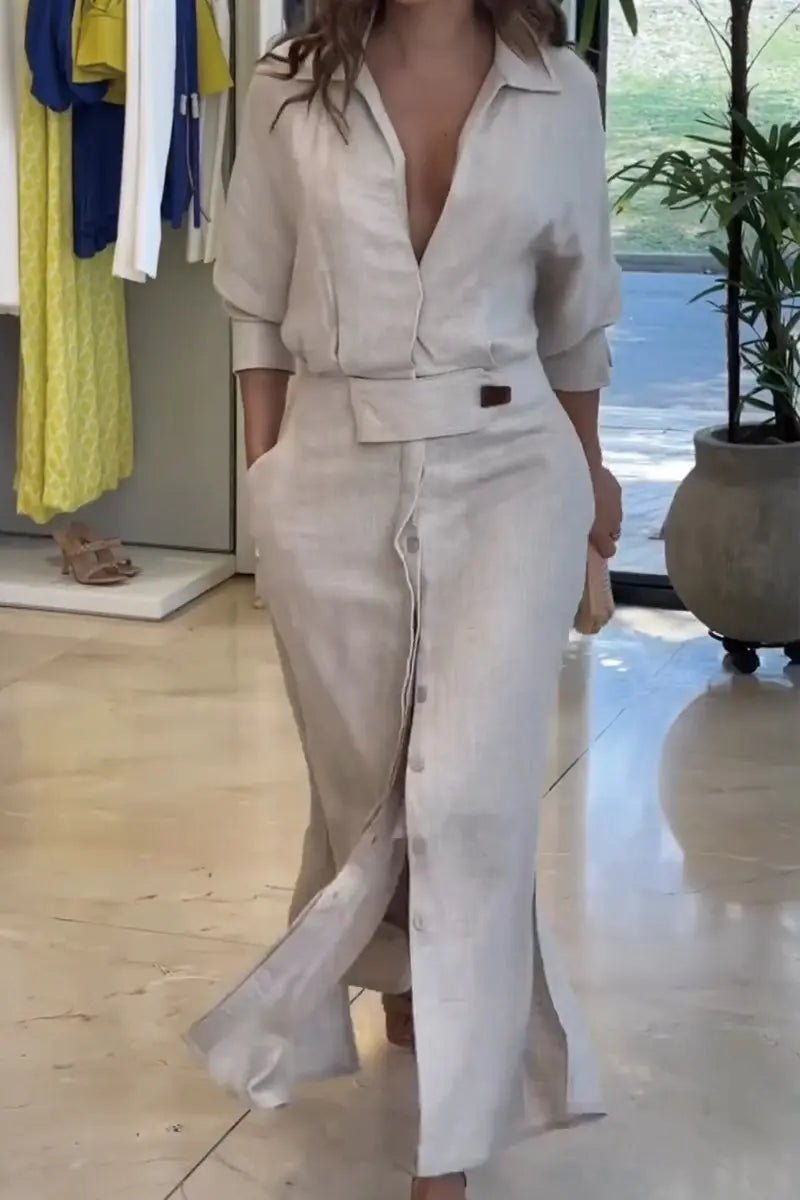 Harper | Lightweight Belted Linen Trench Coat - Benjamin New York