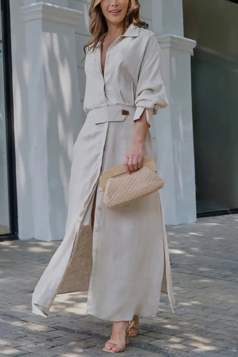 Harper | Lightweight Belted Linen Trench Coat - Benjamin New York