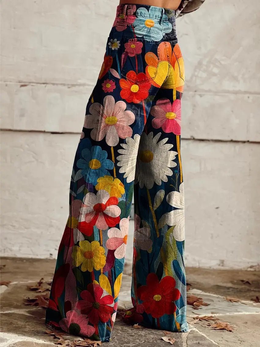 Poppy | Retro Garden Wide - Leg Pants - Benjamin New York