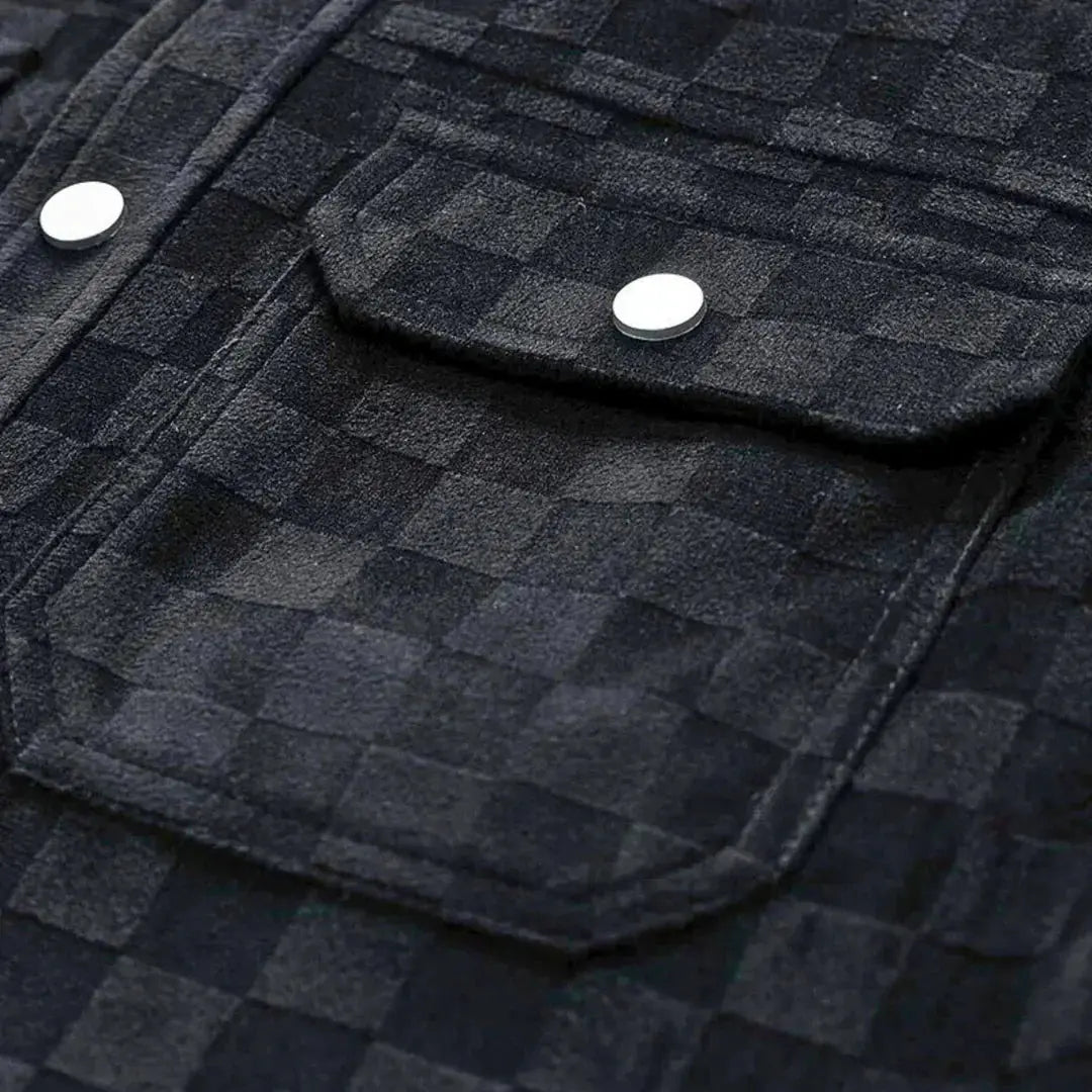 Gaston - Checkered Jacket in Suede - Benjamin New York