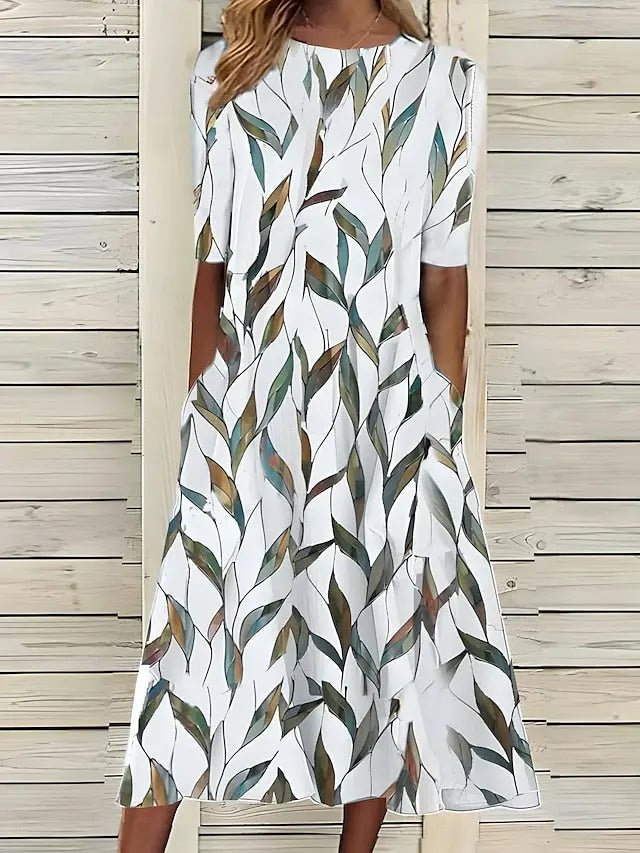 Elodie | Fresh Blue Blossom Swing Dress - Benjamin New York