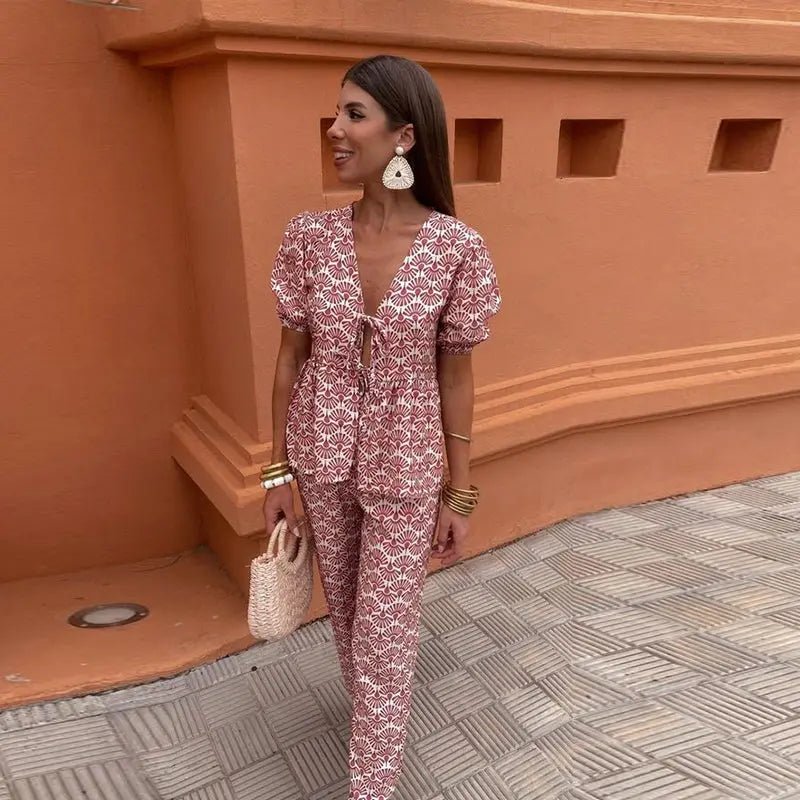 Isla | Boho Tie - Waist Two - Piece Set - Benjamin New York
