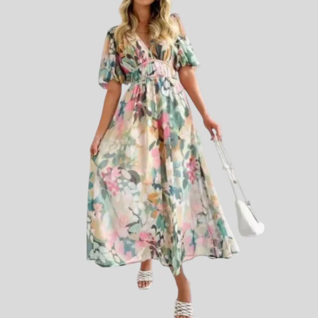 Amalie | Graceful Bloom Print Dress - Benjamin New York