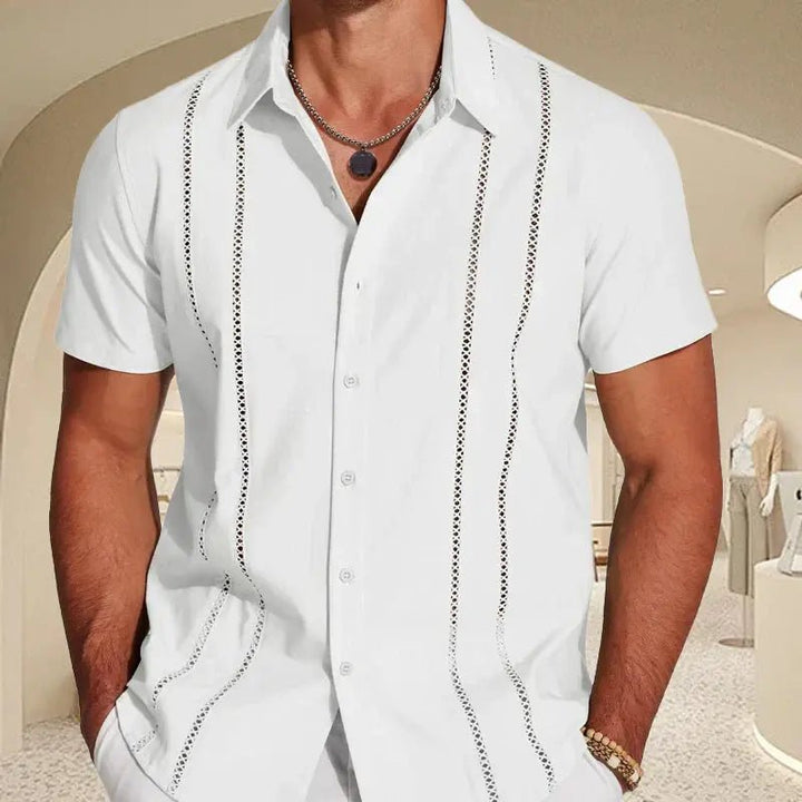 Magnus | Relaxed Fit Embroidered Guayabera Shirt - Benjamin New York