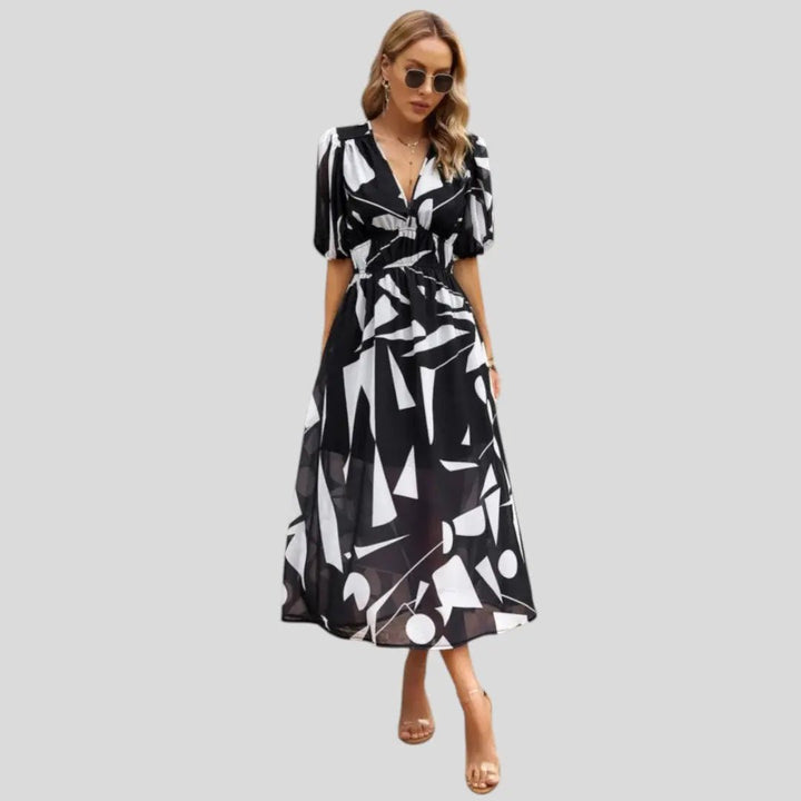 Alma | Elegant Summer Flow Midi Dress - Benjamin New York