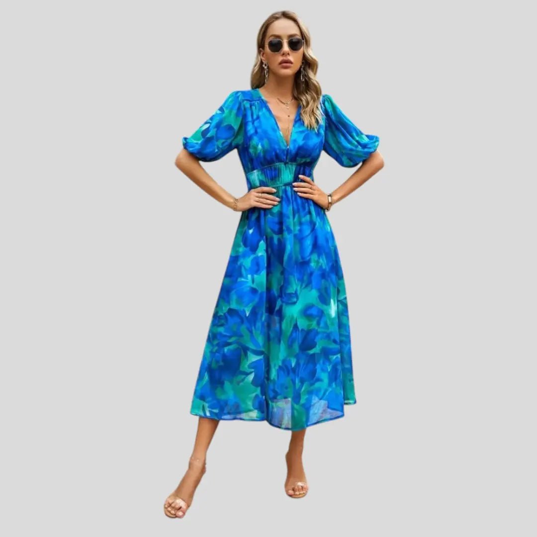 Alma | Elegant Summer Flow Midi Dress - Benjamin New York