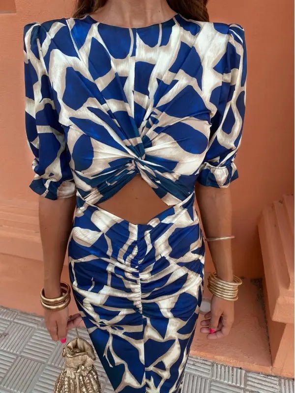 Sienna | Luxe Twist - Front Cutout Midi Dress - Benjamin New York
